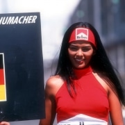 Grid Girl beim Formel 1 GP Brasilien 2001 Photo: Thomas Melzer Tel&Fax: +49 (0)75852679 Mobil: +49 (0) 1717076883 Mobil: +49 (0) 1716379711 www.motorsportpressebild.com Schiessstattstr. 8 88356 Ostrach Germany